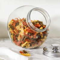 Hyperspace Glass Cookie Jars for Kitchen Counter Set of 2 Glass Penny Jar, Candy Jar with Metal Airtight Lid (75 Ounce)