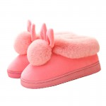 Autumn And Winter Cotton Slippers Female Cute Rabbit Warm Home Slip Indoor Bag With Month Shoes Fur Bag With Cotton Drag