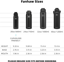 Fanhaw 20 Oz Insulated Stainless Steel Water Bottle with Chug Lid - Leak & Sweat Proof with Anti-Dust Lid (Green Blue) 20 Ounces Green Blue