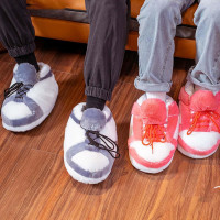 Sneaker Slippers for Women and Men Comfy Fuzzy Fluffy House Shoes Memory Foam Slippers Winter Warm Fleece Lined Home Shoes with Anti-Skid Rubber Sole,Pink,6-11 Women/6-11 Men