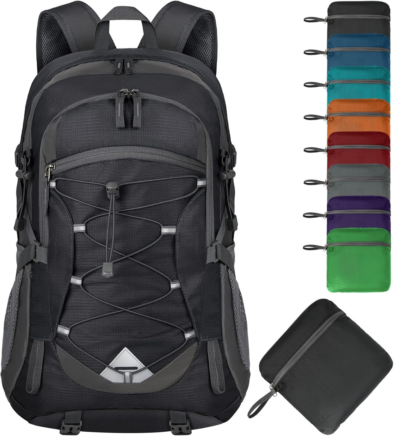 IGOLUMON Hiking Backpack 40L Packable Lightweight Camping Backpack Men Women Waterproof Hiking Daypack Outdoor Travel Daypack Black