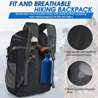 IGOLUMON Hiking Backpack 40L Packable Lightweight Camping Backpack Men Women Waterproof Hiking Daypack Outdoor Travel Daypack Black