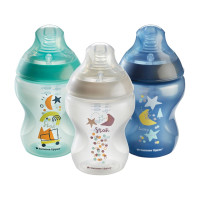 Tommee Tippee Closer To Nature Anti-Colic Baby Bottle, 9oz, Slow-Flow Breast-Like Nipple for a Natural Latch, Anti-Colic Valve, Pack of 3, I Am Dreamer Dreamy Night 1 Count (Pack of 3)