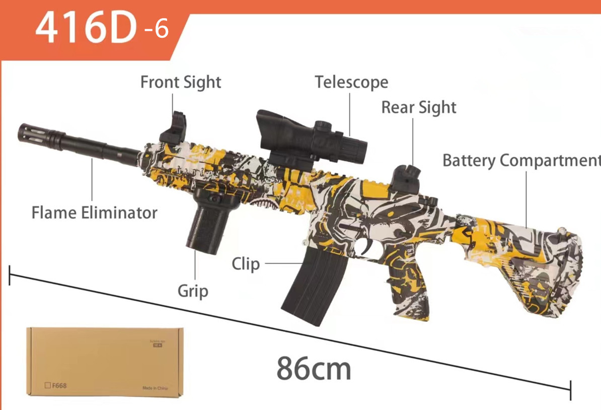 Amazon's cross-border blockbuster M416D electric graffiti water gun, high-pressure water spray, water fight, magical water toy
