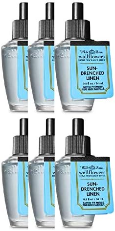 Bath and Body Works 6 Pack Sun-Drenched Linen Wallflowers Fragrance Refill 0.8 Oz. Sun Drenched-Linen 0.8 Fl Oz (Pack of 6)