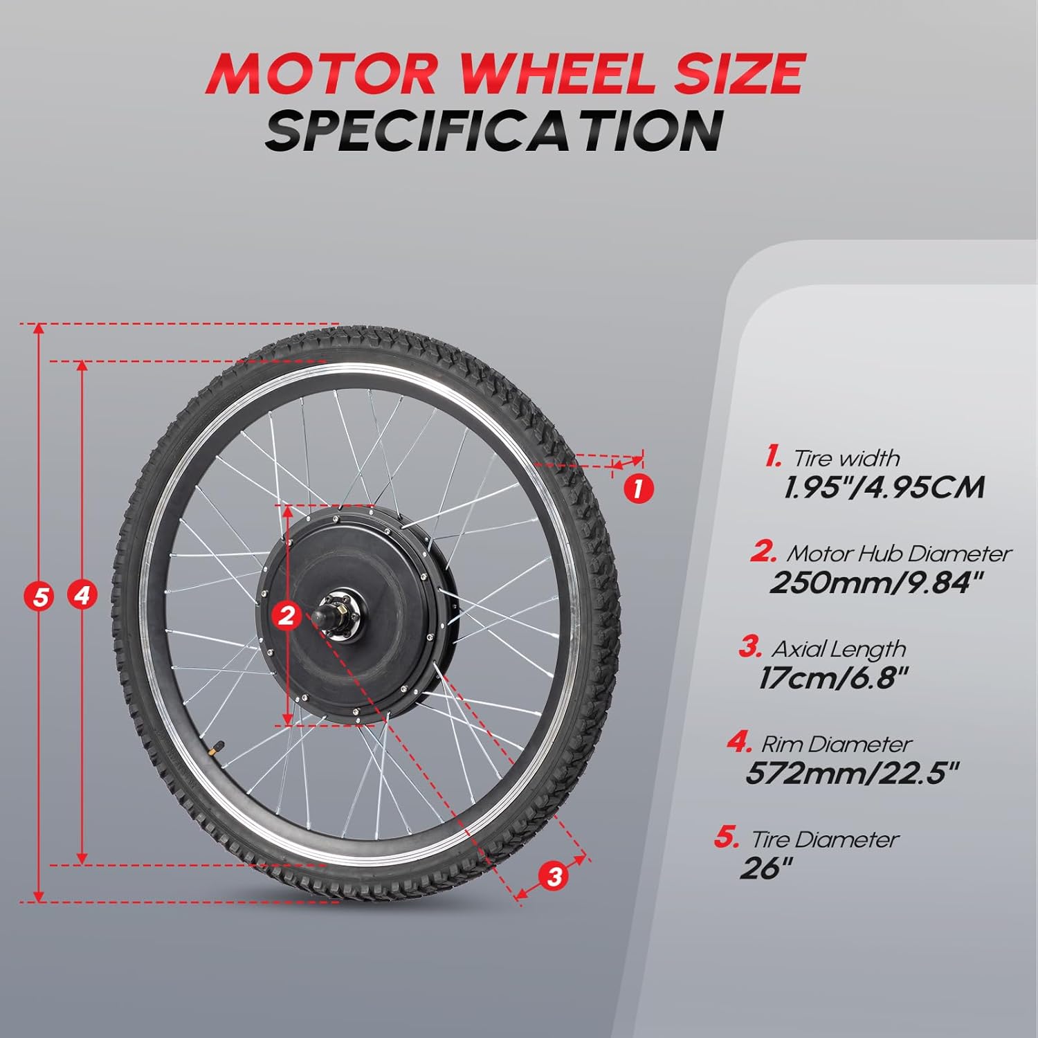PEXMOR Electric Bike Conversion Kit, 48V 1000W /1500W 26