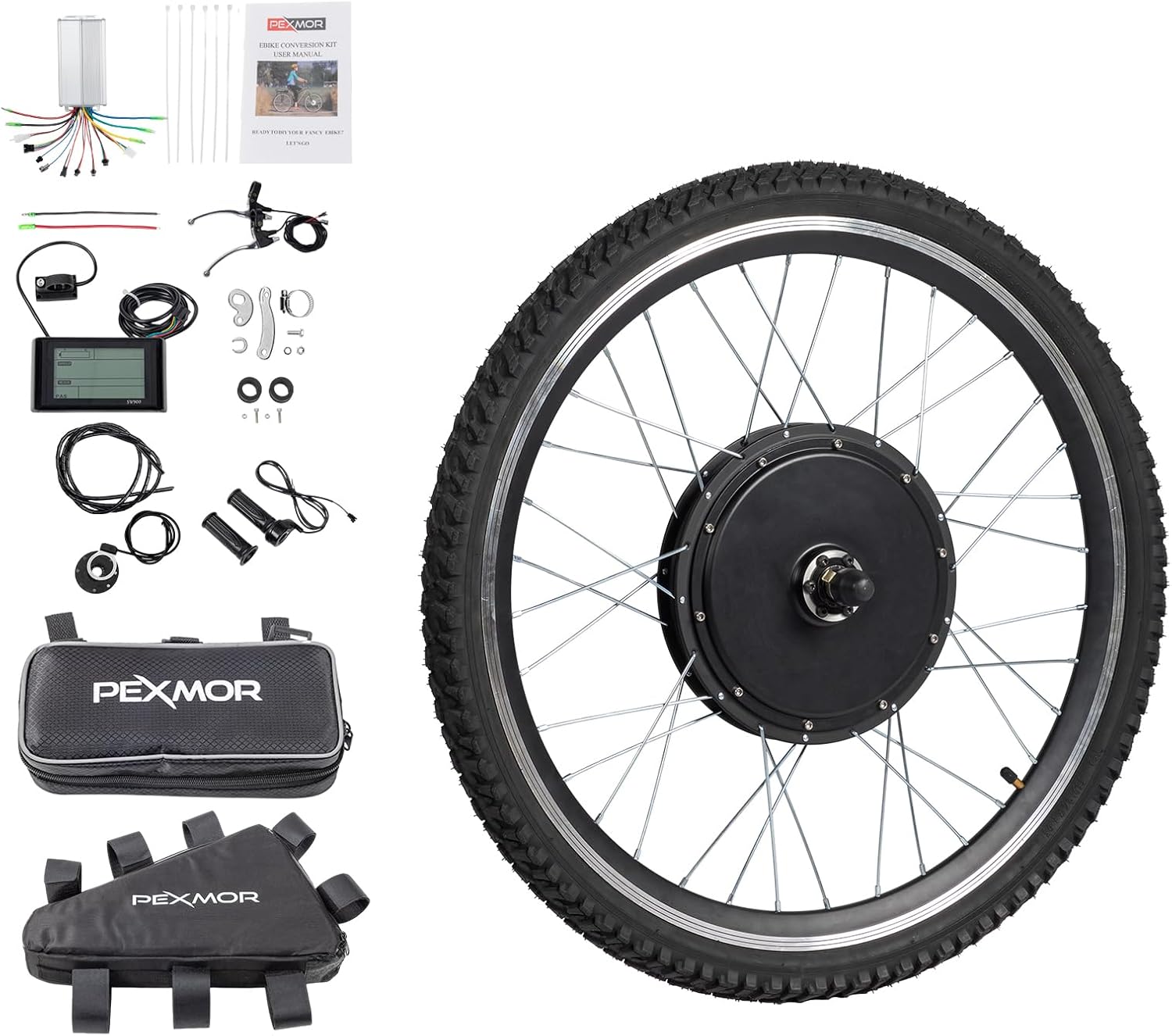 PEXMOR Electric Bike Conversion Kit, 48V 1000W /1500W 26