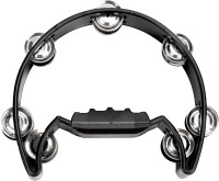 Soulmate Tambourine Metal Jingles Hand Held Percussion Half-Moon Single Row Tambourine for Kids Adult Musical Instrument Gift for KTV, Party, Black Single Row Black