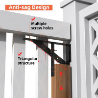 Gate Corner Brace Bracket Gate Kit for Wooden Fence Gate Hinges No Sag Frame Kit for Shed Doors, Driveway Gates, Corral Gates, Wood Windows (Black)