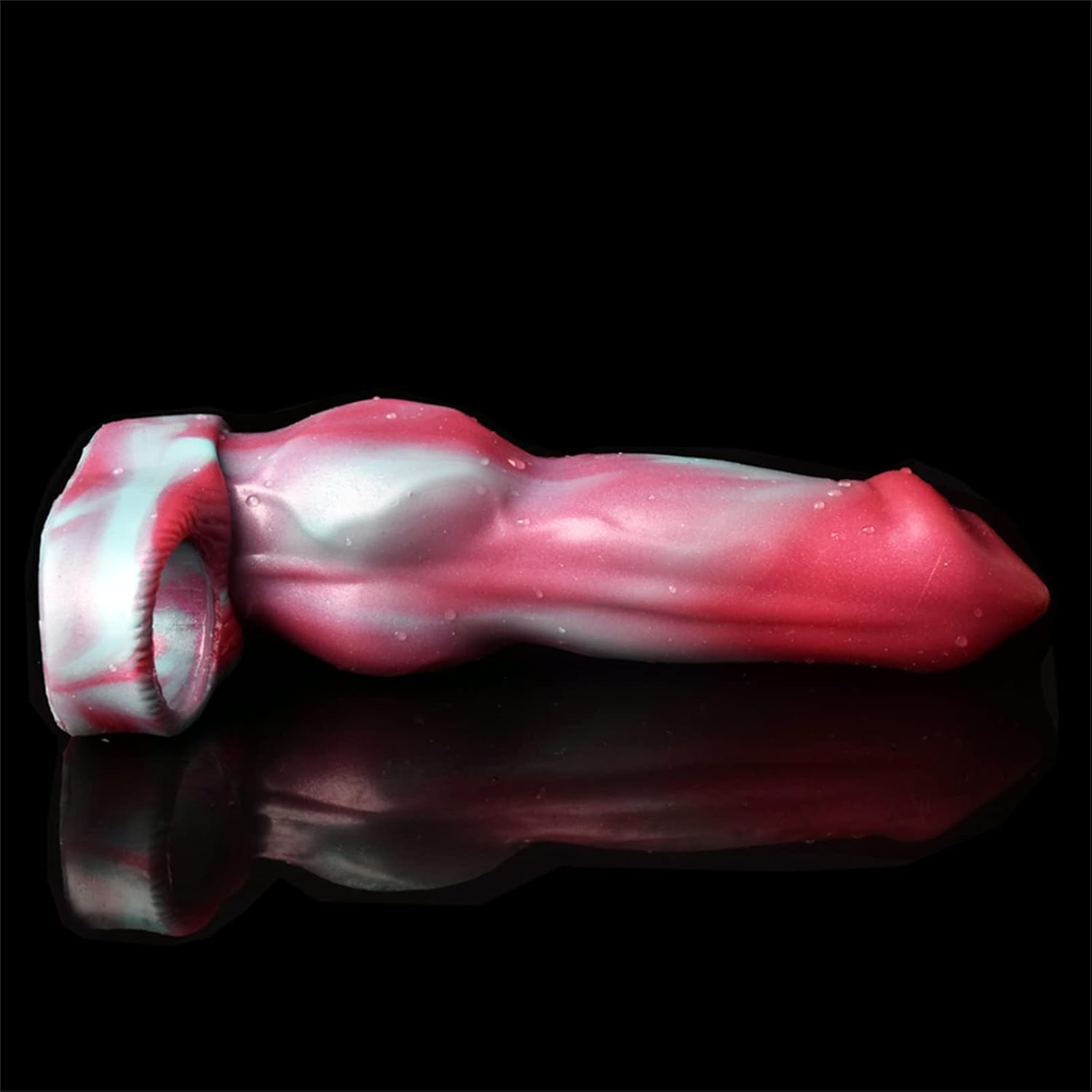 Silicone Penis Sleeve Enlarger Male Penis Extension Sleeve with Cock Ring, Knot Realistic Penis Sheath Cock Extender Sleeve Adult Sex Toys (Colorful)