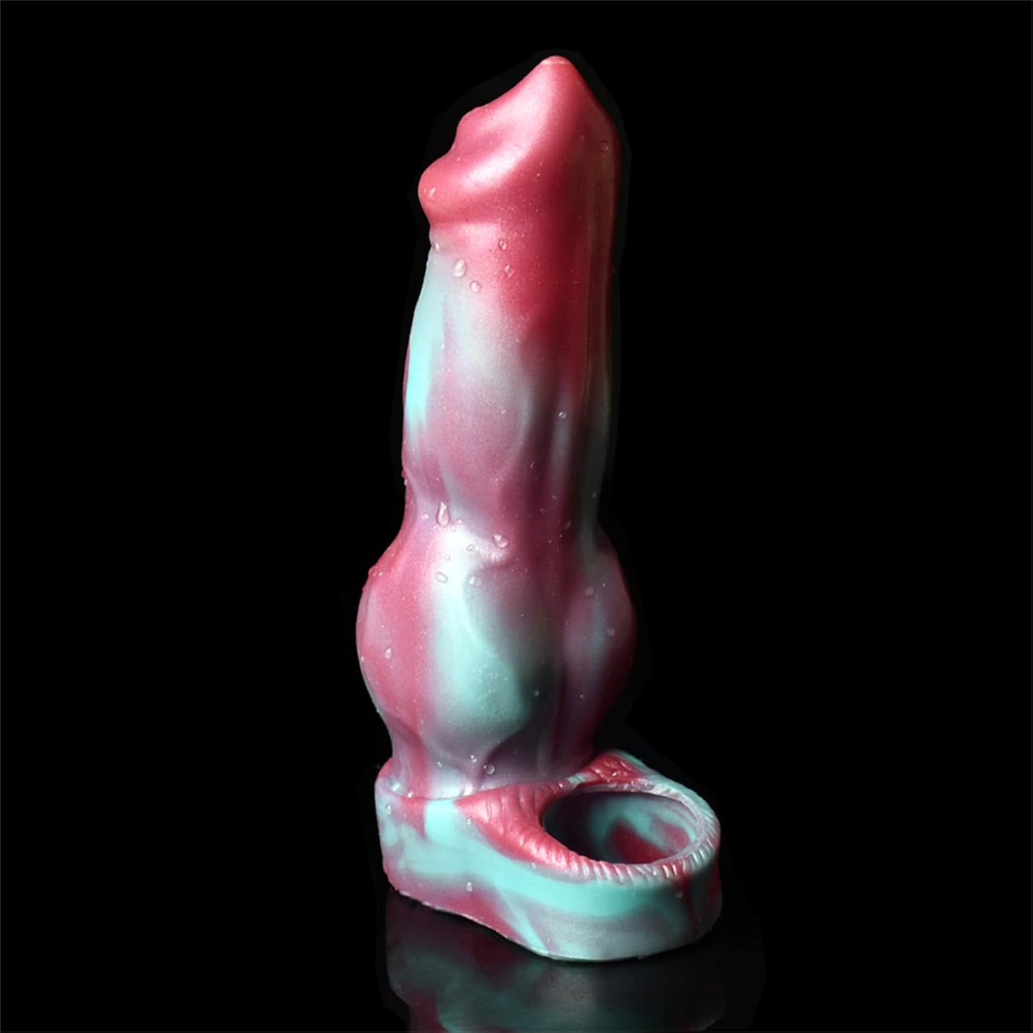 Silicone Penis Sleeve Enlarger Male Penis Extension Sleeve with Cock Ring, Knot Realistic Penis Sheath Cock Extender Sleeve Adult Sex Toys (Colorful)