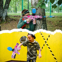 Gel Splatter Blaster for Orbeez M416 with Goggles and 40,000+ Gel Beads Suitable for Backyard Fun and Outdoor Team Shooting Games, Over 12+, Pink