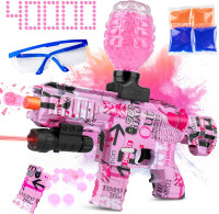 Gel Splatter Blaster for Orbeez M416 with Goggles and 40,000+ Gel Beads Suitable for Backyard Fun and Outdoor Team Shooting Games, Over 12+, Pink