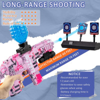 Gel Splatter Blaster for Orbeez M416 with Goggles and 40,000+ Gel Beads Suitable for Backyard Fun and Outdoor Team Shooting Games, Over 12+, Pink