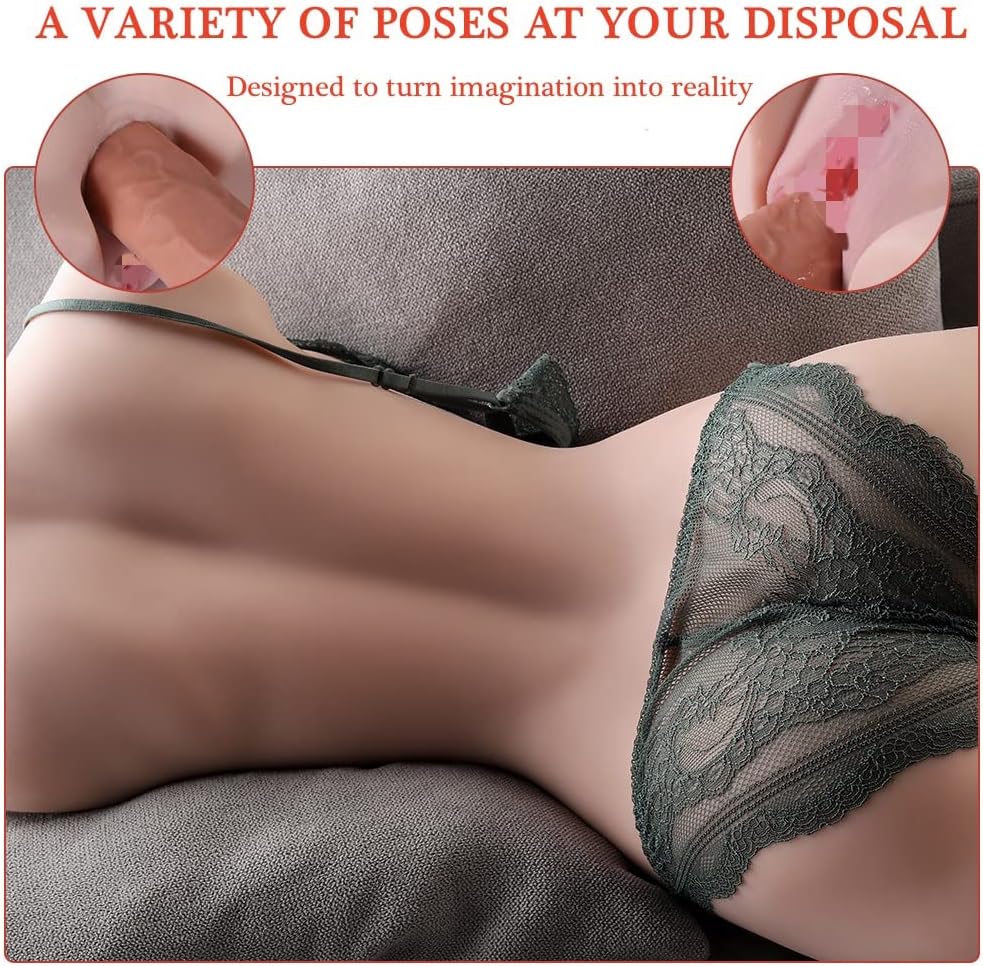 19.16LB Male Masturbator Sex Doll for Men, 3 in 1 Lifelike Torso Masturbator Love Doll with Big Boobs Tight Vagina & Anal, 3D Life-Sized Realistic Male Torso Sex Toy