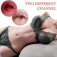 19.16LB Male Masturbator Sex Doll for Men, 3 in 1 Lifelike Torso Masturbator Love Doll with Big Boobs Tight Vagina & Anal, 3D Life-Sized Realistic Male Torso Sex Toy