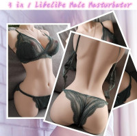 19.16LB Male Masturbator Sex Doll for Men, 3 in 1 Lifelike Torso Masturbator Love Doll with Big Boobs Tight Vagina & Anal, 3D Life-Sized Realistic Male Torso Sex Toy