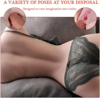19.16LB Male Masturbator Sex Doll for Men, 3 in 1 Lifelike Torso Masturbator Love Doll with Big Boobs Tight Vagina & Anal, 3D Life-Sized Realistic Male Torso Sex Toy