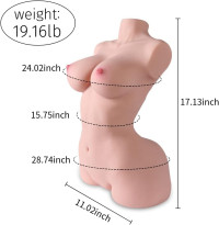 19.16LB Male Masturbator Sex Doll for Men, 3 in 1 Lifelike Torso Masturbator Love Doll with Big Boobs Tight Vagina & Anal, 3D Life-Sized Realistic Male Torso Sex Toy