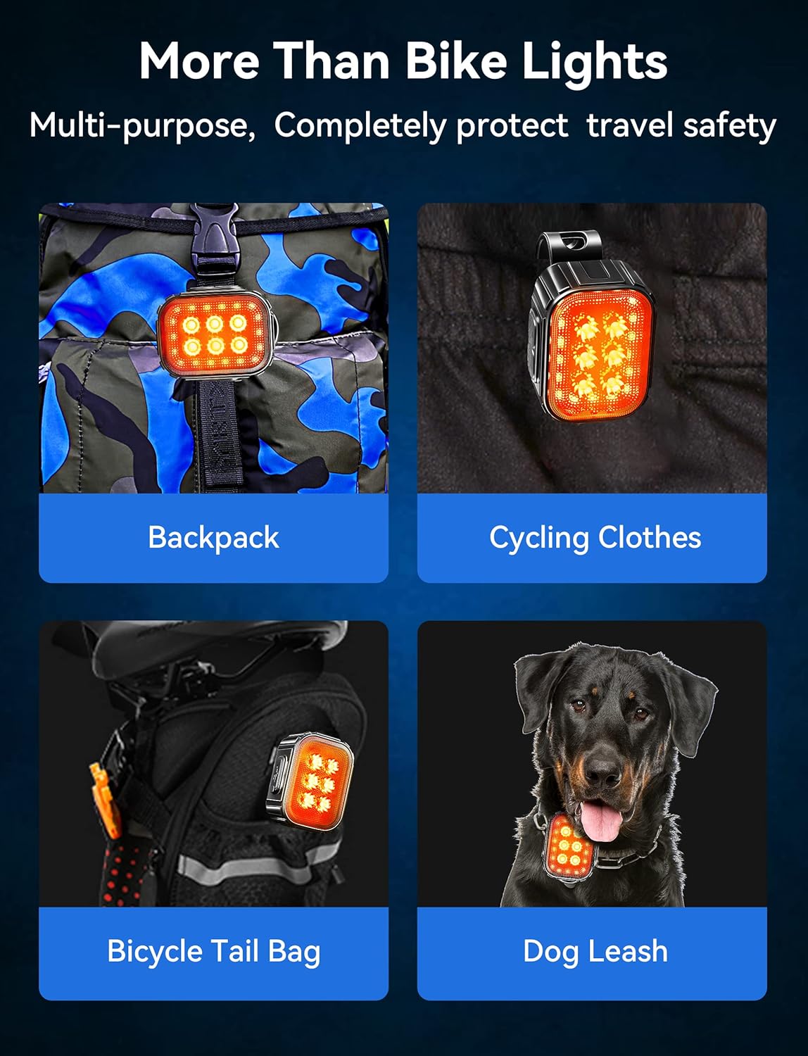 Bike Lights for Night Riding Rechargeable, Super Bright Bicycle Headlight Taillight Set Ebike Accessories Reflectors Led Lights Flashlight Front andBack ，Adult Kids' Stroller Lights