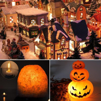 KGC C7 Accessory Cord with 2 C7 Led Light Bulb Candelabra-Base E12 Socket, White Cord with On/Off Switch Plugs for Holiday Decorations, Christmas Village House, Pumpkin Lights C7 +Accessory-cord 2p