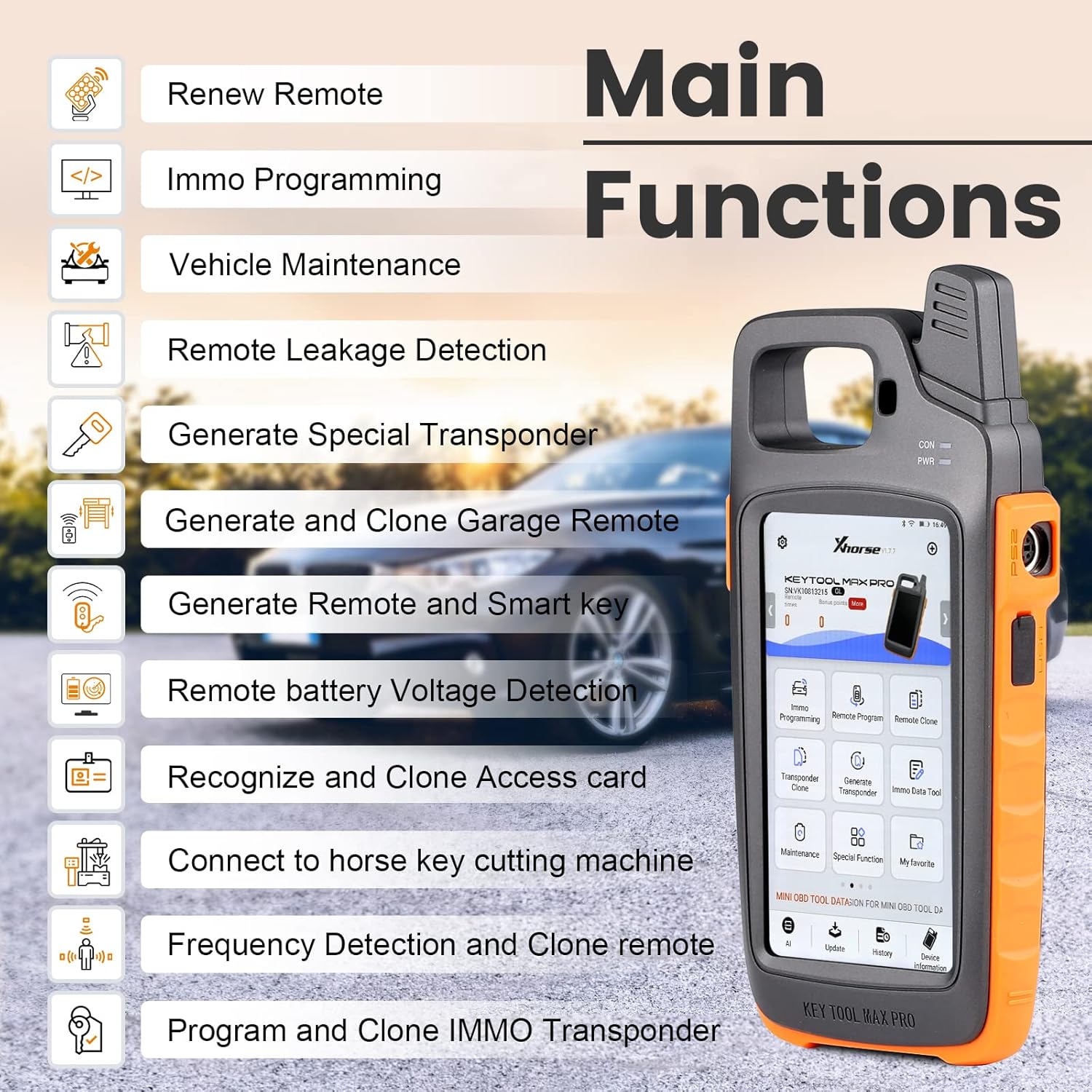 Xhorse Key Tool Max Pro with Built in OBD Module，Remote Generate for Both Car and Garage