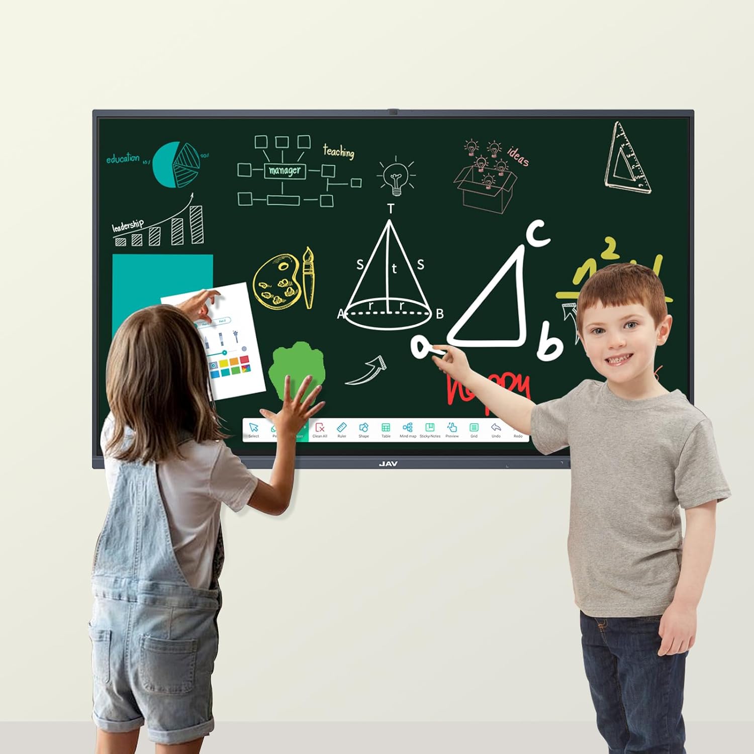 JAV Interactive Whiteboard, 55'' 4K UHD Smart Whiteboard, Smart Board for Classroom and Business, Digital Touch Screen Smartboard, Robust App Ecosystem for Remote Meeting (Board Only)