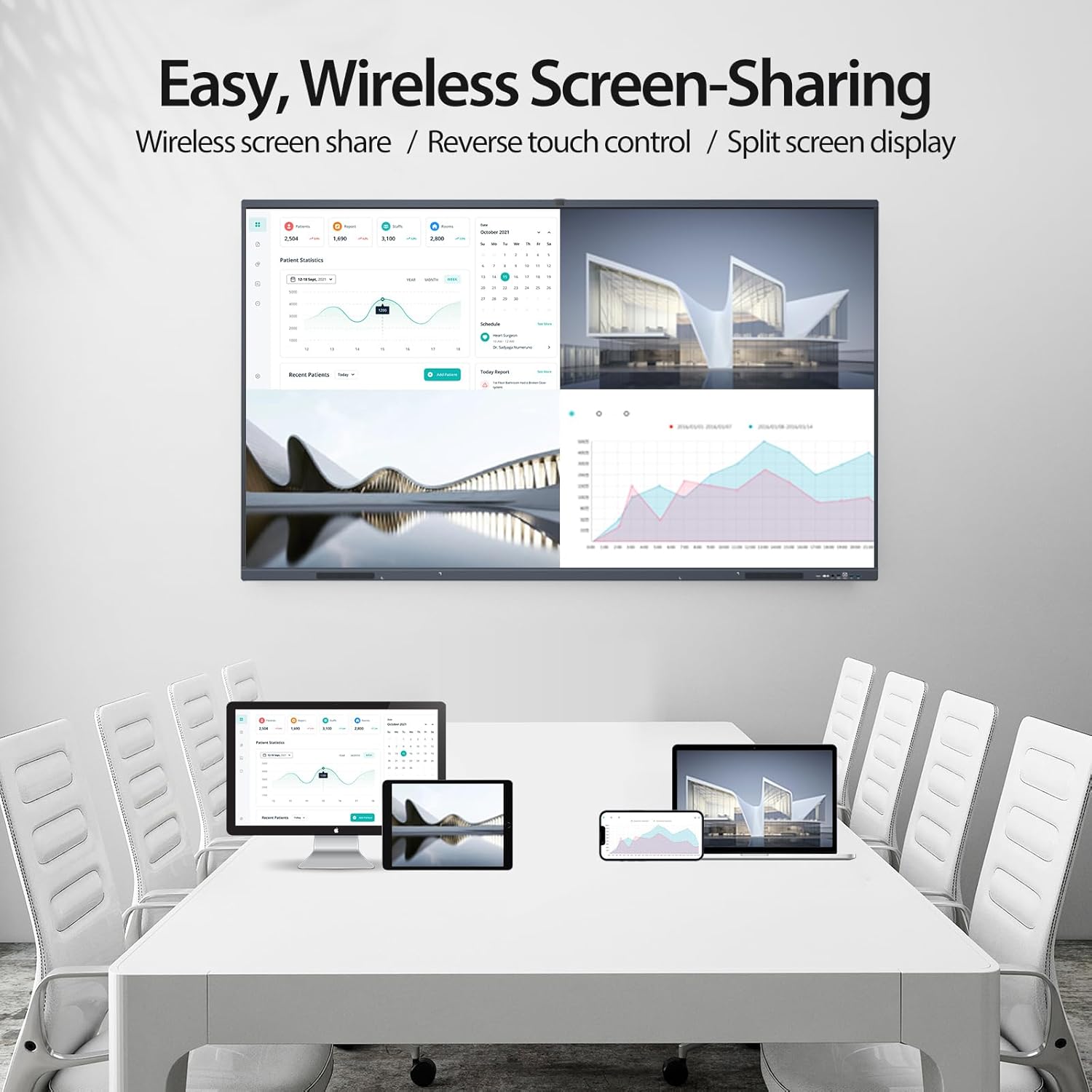 JAV Interactive Whiteboard, 55'' 4K UHD Smart Whiteboard, Smart Board for Classroom and Business, Digital Touch Screen Smartboard, Robust App Ecosystem for Remote Meeting (Board Only)