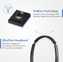 Leitner LH575 2-in-1 Wireless Office Headset with Mic - Computer & Telephone Headset (DECT Headset, not Bluetooth) - 5 Year Warranty - Phone Headsets for Office Phones