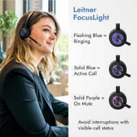 Leitner LH575 2-in-1 Wireless Office Headset with Mic - Computer & Telephone Headset (DECT Headset, not Bluetooth) - 5 Year Warranty - Phone Headsets for Office Phones