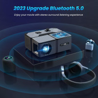 Projector with WiFi and Bluetooth, 5G Mini 1080P/ 4K Support Outdoor Movie Projector, 680 ANSI Ricilar Portable Home Theater Video Projector Compatible with Phone/ TV Stick/ USB (Screen not Included)