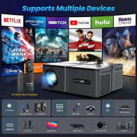 Projector with WiFi and Bluetooth, 5G Mini 1080P/ 4K Support Outdoor Movie Projector, 680 ANSI Ricilar Portable Home Theater Video Projector Compatible with Phone/ TV Stick/ USB (Screen not Included)