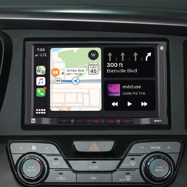 Dual Electronics DCPA71 7-inch Certified Apple Carplay Android Auto | Double DIN Touchscreen Car Stereo Radio | Bluetooth Hands Free Calling & Music Streaming | Backup Camera Input 7” Double Din Stereo
