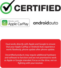 Dual Electronics DCPA71 7-inch Certified Apple Carplay Android Auto | Double DIN Touchscreen Car Stereo Radio | Bluetooth Hands Free Calling & Music Streaming | Backup Camera Input 7” Double Din Stereo