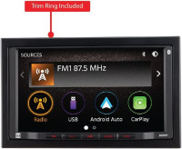 Dual Electronics DCPA71 7-inch Certified Apple Carplay Android Auto | Double DIN Touchscreen Car Stereo Radio | Bluetooth Hands Free Calling & Music Streaming | Backup Camera Input 7” Double Din Stereo