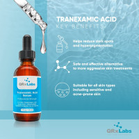 Tranexamic Acid Serum 5% (TXA) with Kojic Acid, Niacinamide & Licorice Extract | Fades Dark Spots, Discoloration | Topical Treatment for Hyperpigmentation | 1 fl oz Glass Bottle