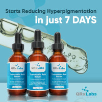 Tranexamic Acid Serum 5% (TXA) with Kojic Acid, Niacinamide & Licorice Extract | Fades Dark Spots, Discoloration | Topical Treatment for Hyperpigmentation | 1 fl oz Glass Bottle