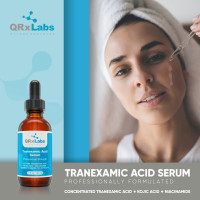 Tranexamic Acid Serum 5% (TXA) with Kojic Acid, Niacinamide & Licorice Extract | Fades Dark Spots, Discoloration | Topical Treatment for Hyperpigmentation | 1 fl oz Glass Bottle