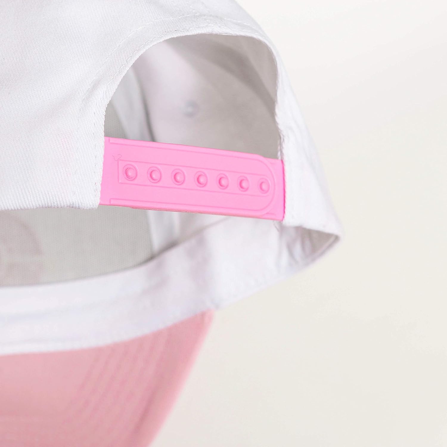 Trend Basics Embroidered Trainer Hilda/Hilbert Hat from The Black and White Series. - (Adjustable Plastic Strap) (Pink, White)