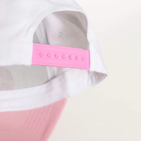 Trend Basics Embroidered Trainer Hilda/Hilbert Hat from The Black and White Series. - (Adjustable Plastic Strap) (Pink, White)