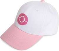 Embroidered Trainer Hilda/Hilbert Hat from The Black and White Series. - (Adjustable Plastic Strap) (Pink, White)