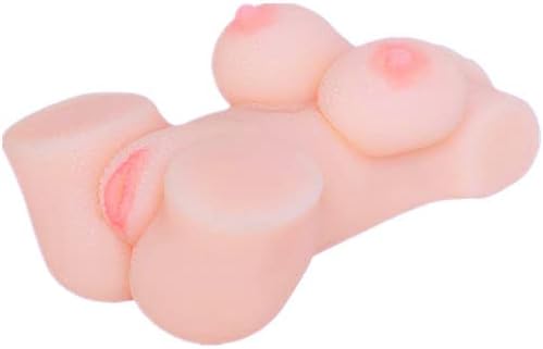 Sex Doll Medical Material Made Men 3D Pussycats Male Toys Pocket Fancy Cup with Vagina and Anal Realistic TPE Silicone Female Torso Dolls Life Size Adult for Big Breasts Pleasure, Brown