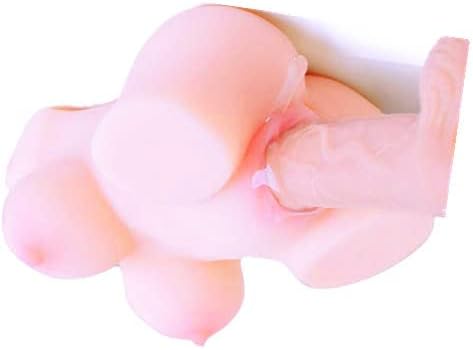 Sex Doll Medical Material Made Men 3D Pussycats Male Toys Pocket Fancy Cup with Vagina and Anal Realistic TPE Silicone Female Torso Dolls Life Size Adult for Big Breasts Pleasure, Brown