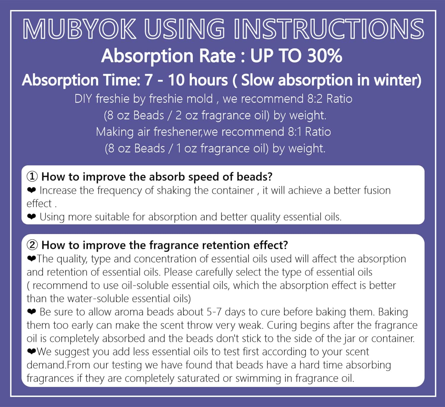 MUBYOK 1.5lb Premium Unscented Aroma Beads for Car Freshies DIY Eva Beads Freshie Beads Bulk Freshie Supplies