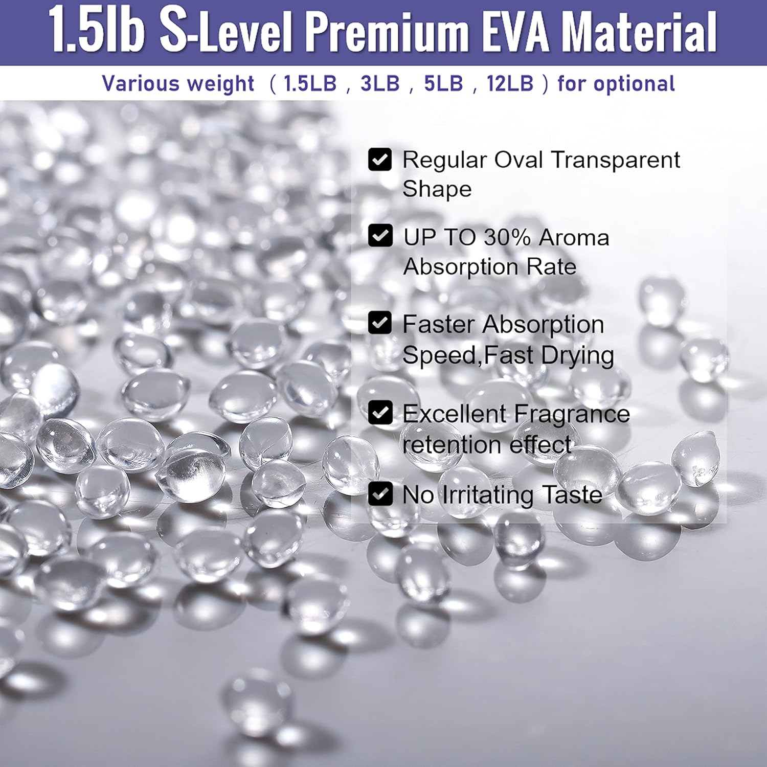 MUBYOK 1.5lb Premium Unscented Aroma Beads for Car Freshies DIY Eva Beads Freshie Beads Bulk Freshie Supplies