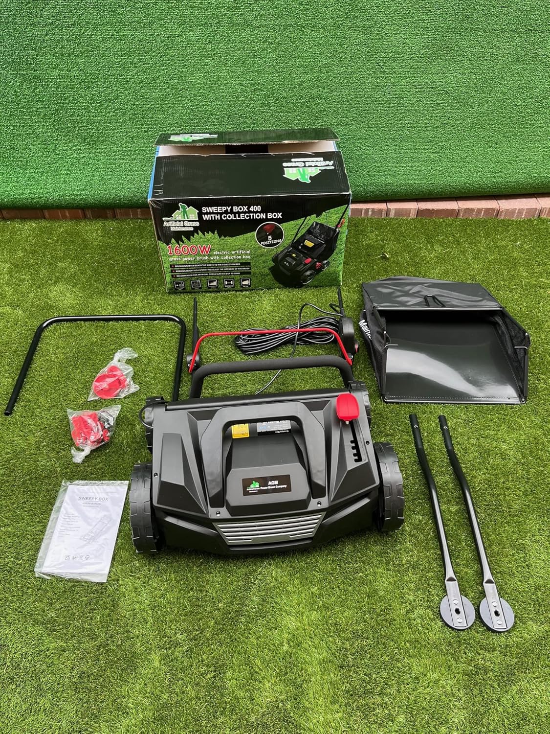 Artificial Turf Broom Yard Power Brush with Collection Box #Sweepy Box