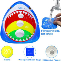 Pool Shark Ring Toss Games Toys Set, Summer Inflatable Floating Swimming for Kids Adults Family Party Water Carnival