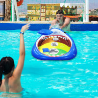 Pool Shark Ring Toss Games Toys Set, Summer Inflatable Floating Swimming for Kids Adults Family Party Water Carnival
