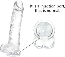 Small Realistic Clear 6 inch Cute Dildo,Adult Sex Toy with Suction Cup Dildo, Suitable for Beginner Women/Men/Gay with Thin and Slim Poke, can be Use for G-spot and Anal