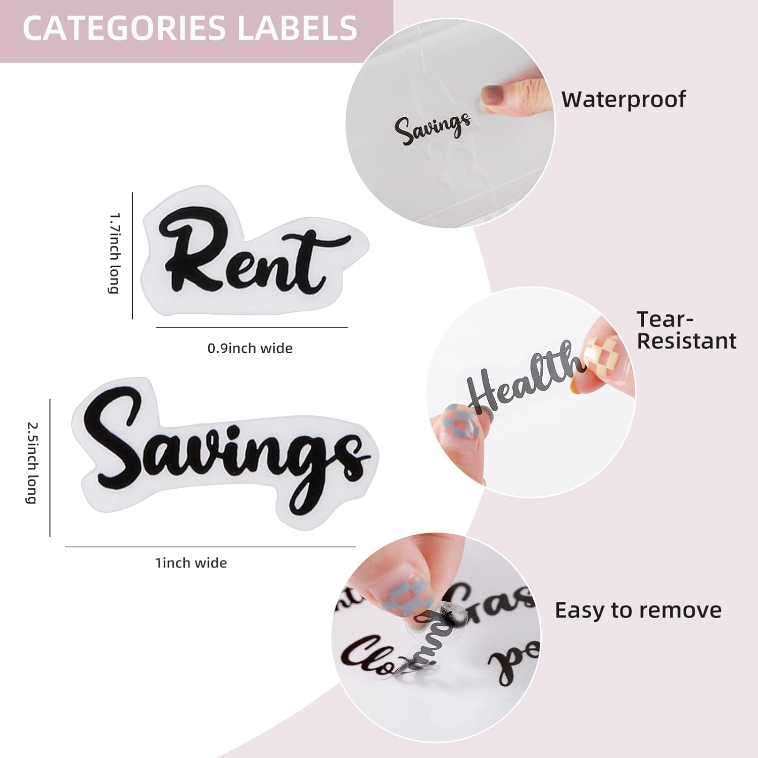 NICOOTHBudget Binder Cash Envelopes A6 Money Saving Binder with Zipper envelopes (Pink)